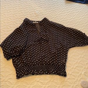 Sheer, elastic waist blouse